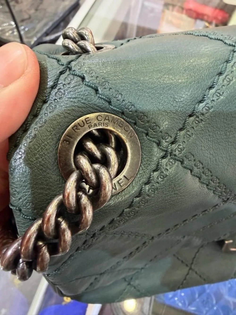 CHANEL quilted leather